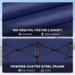 Navy polyester umbrella canopy fabric panel with textured weave close-up