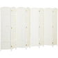 White 8-panel folding room divider screen, freestanding privacy partition