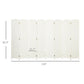 White 8-panel folding privacy divider screen with dimensions shown on white background