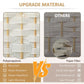 Close-up fabric comparison for folding room divider: woven white panel vs paper fiber