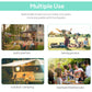 Gazebo shown for multiple outdoor uses like patio parties, camping, and picnics