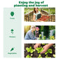 Planting and harvesting infographic with fruit, flowers, and vegetables photos