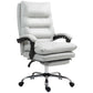Light gray padded swivel recliner chair with armrests and black recline controls