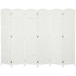 White 6-panel folding room divider screen, front view with upright panel sections
