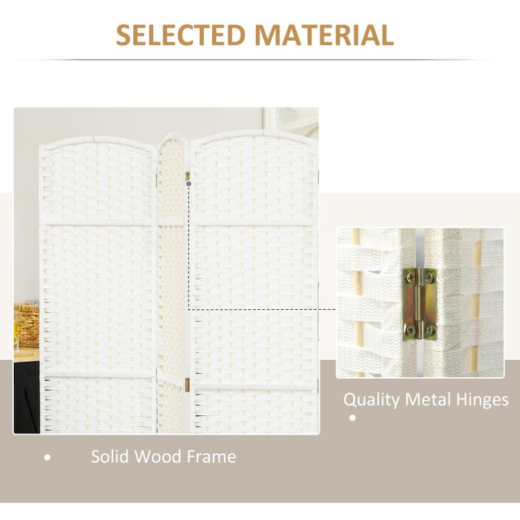 Selected material graphic: white divider with solid wood frame and metal hinges detail