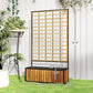 Teak raised garden bed planter with trellis panel and vertical slatted front