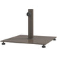 Square umbrella stand base with dark brown pole and circular tightening knob on top