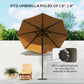 Brown umbrella base with square tray, vertical pole, and side knob for pole clamp
