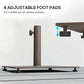 Dark brown umbrella base with four adjustable foot pads under square tray