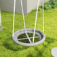 Gray saucer swing seat with four suspension ropes for kids