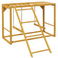 Wooden chicken activity playset with ladder and raised platform, natural wood