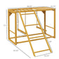 Natural wooden chicken activity center swing frame with ladder and platform top