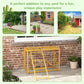 Wooden chicken activity center for outdoor yard play, shown with multiple setup views