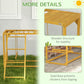 Wooden chicken coop structure with stabilizing frame and solid base
