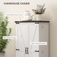 White pantry cabinet with dark wood top, black metal accents, and barn-style doors
