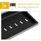 Black no-leak plastic tray insert with raised edges for an elevated rabbit hutch