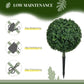 Artificial boxwood ball topiary tree with green leaves on a black ground stake