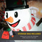 Inflatable hanging snowman with storage bag included, black top hat and striped scarf