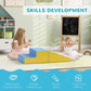 Blue and yellow modular foam steps and slide activity set for developing play