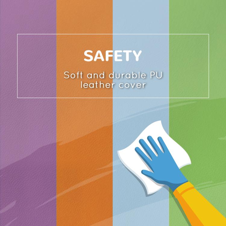 Colorful foam play set panels with soft protective PU cover and cleaning glove graphic