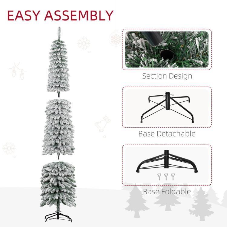 Artificial Christmas tree assembly diagram with foldable base and sections
