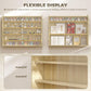 Oak wall cabinet with adjustable shelves for displaying collectibles