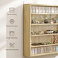 Oak wall-mounted display cabinet with space-saving design and sturdy structure