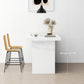 Single rattan bar stool with woven seat, curved back, and black steel legs