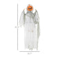 47.2 in tall hanging Halloween ghost pumpkin prop with orange jack-o’-lantern face