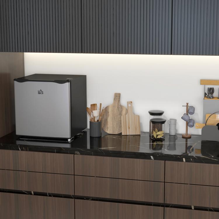 1.1 Cu.Ft Countertop Mini Freezer, Compact Upright Freezer with Removable Shelves, Silver