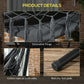Dark gray hammock chair details: decorative fringe, cotton rope on both sides