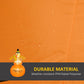 Orange inflatable turkey with “FAMILY” label; smooth durable fabric appearance.