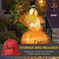 Orange inflatable turkey with pilgrim hat, glowing LEDs, and “FAMILY” on belly.