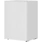 White compact mini fridge with single door and smooth front panel
