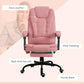 Pink faux-leather massage office chair with thick padding, high back, and sturdy caster base