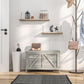 Gray lift-top storage chest with cross-panel front, compact organizer