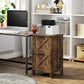 Rustic brown vertical file cabinet with barn-door style X pattern and two storage openings