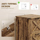 Rustic vertical file cabinet top with anti-tipping design and barn door X panel