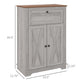 Light gray sideboard cabinet with single drawer and double-door cabinet base