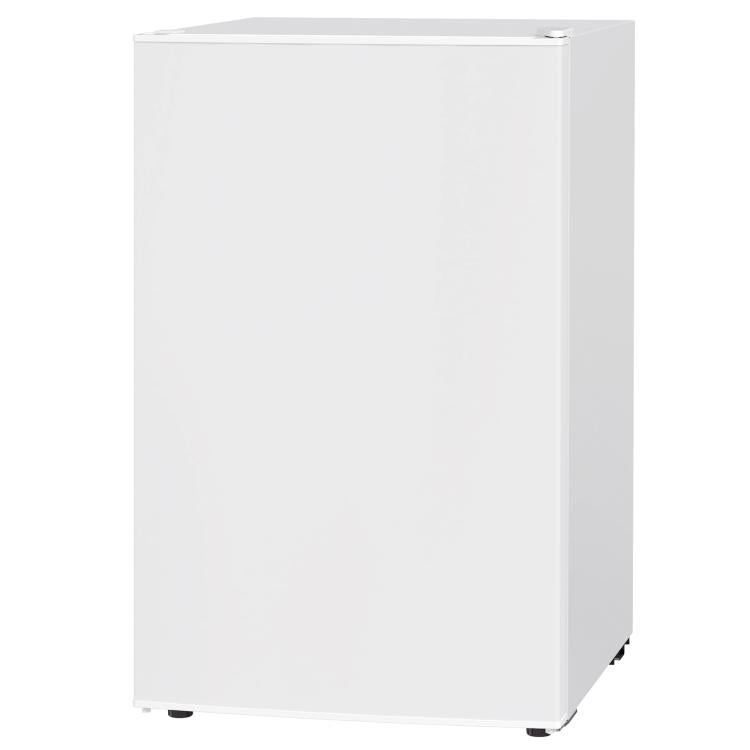 White single-door mini refrigerator with compact body and visible base feet