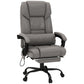 Gray high-back massage office chair with reclining seat and footrest