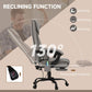 Gray reclined massage office chair with retractable footrest and swivel base