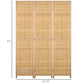 Natural 3-panel bamboo room divider, 67 in tall with slim folding legs