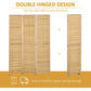 3-panel bamboo room divider with double-hinged folding design