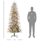 Flocked pre-lit artificial Christmas tree, 7.5 ft height, with metal stand base