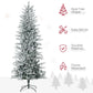 Flocked artificial Christmas tree with warm clear lights; flame-retardant, easy set up