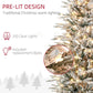 Pre-lit flocked artificial Christmas tree with warm clear lights and included replacement bulbs