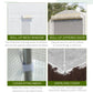 White greenhouse with roll-up mesh window and roll-up zippered door, close-up mesh
