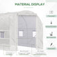 White tunnel greenhouse cover on all-steel arched frame with reinforced diagonal tubes