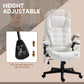 White massage office chair with height adjustment, padded seat and headrest